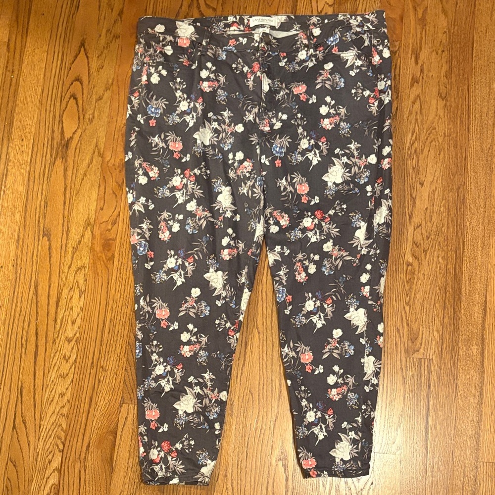 Ladies floral jeans by lane Bryant size 22R